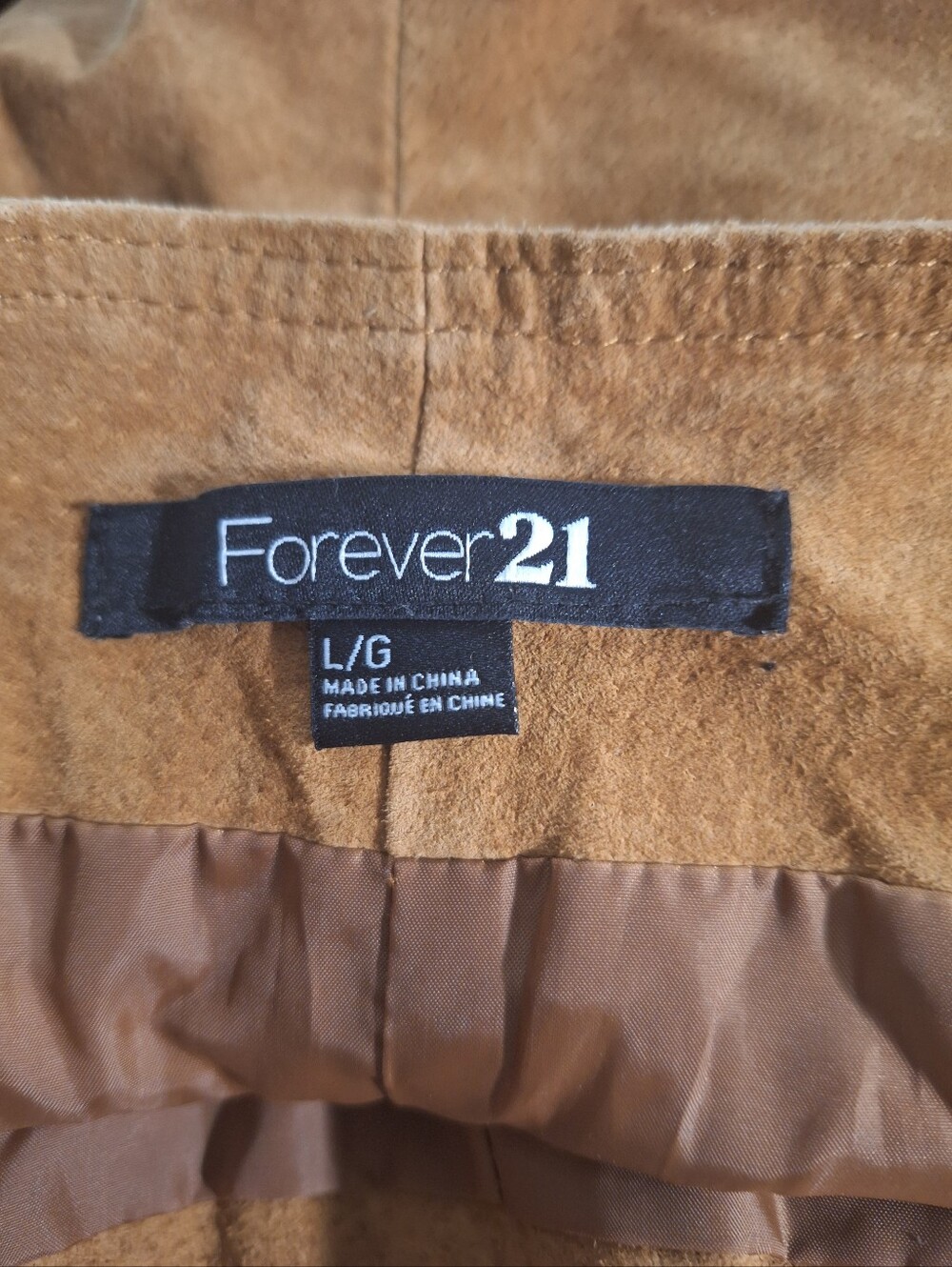Forever 21 Genuine Suede Leather Brown Shorts Sz LG *O - Picture 3 of 4